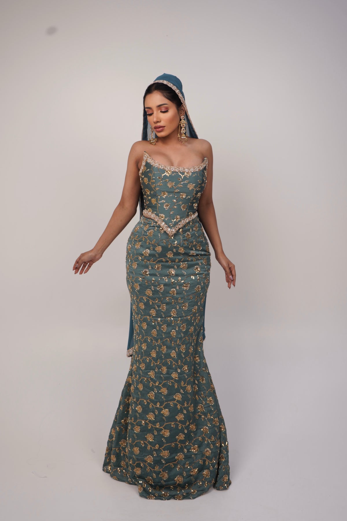 Emerald Gold Siren Gown