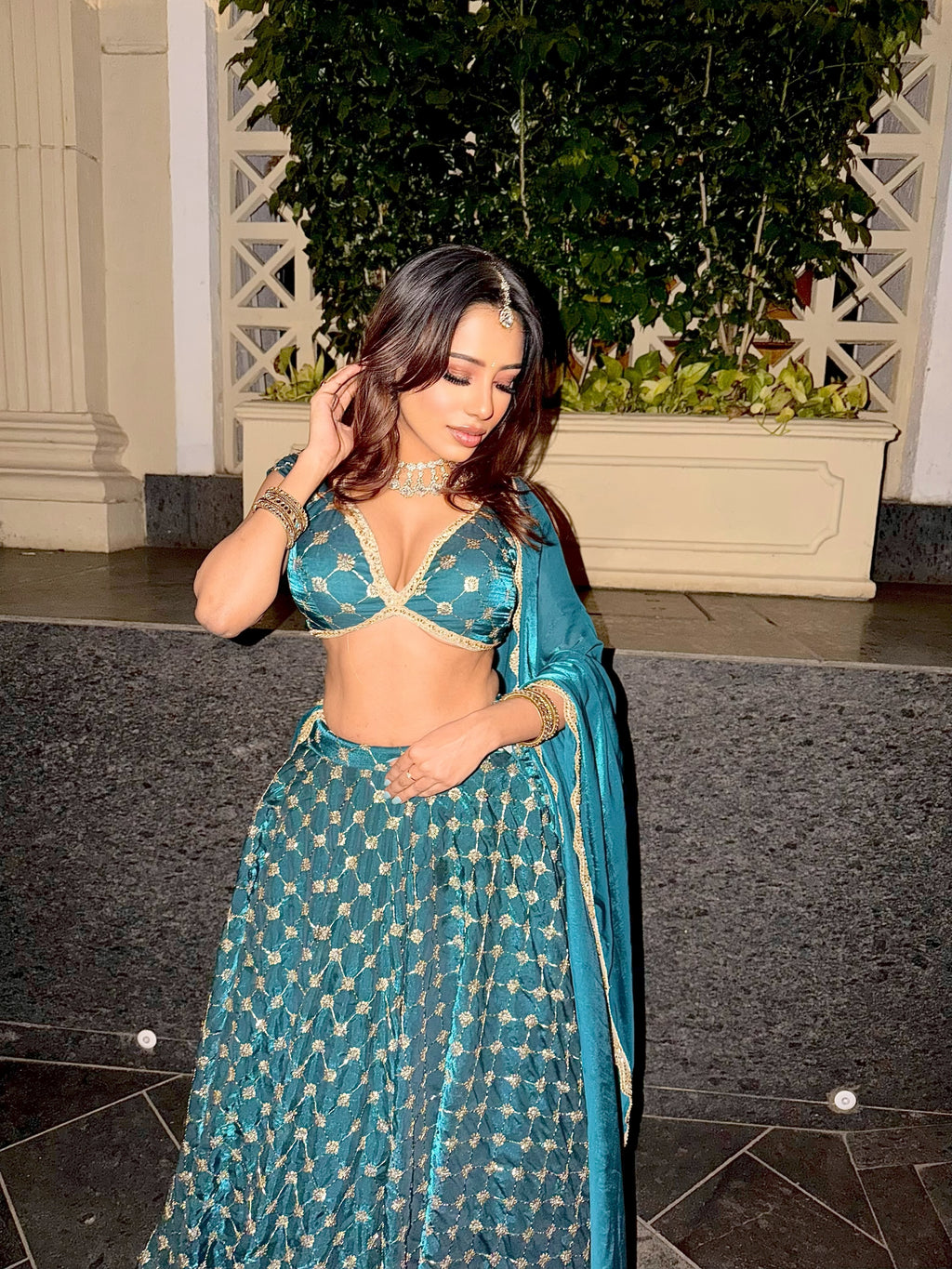 Teal Celestia Lehenga Set