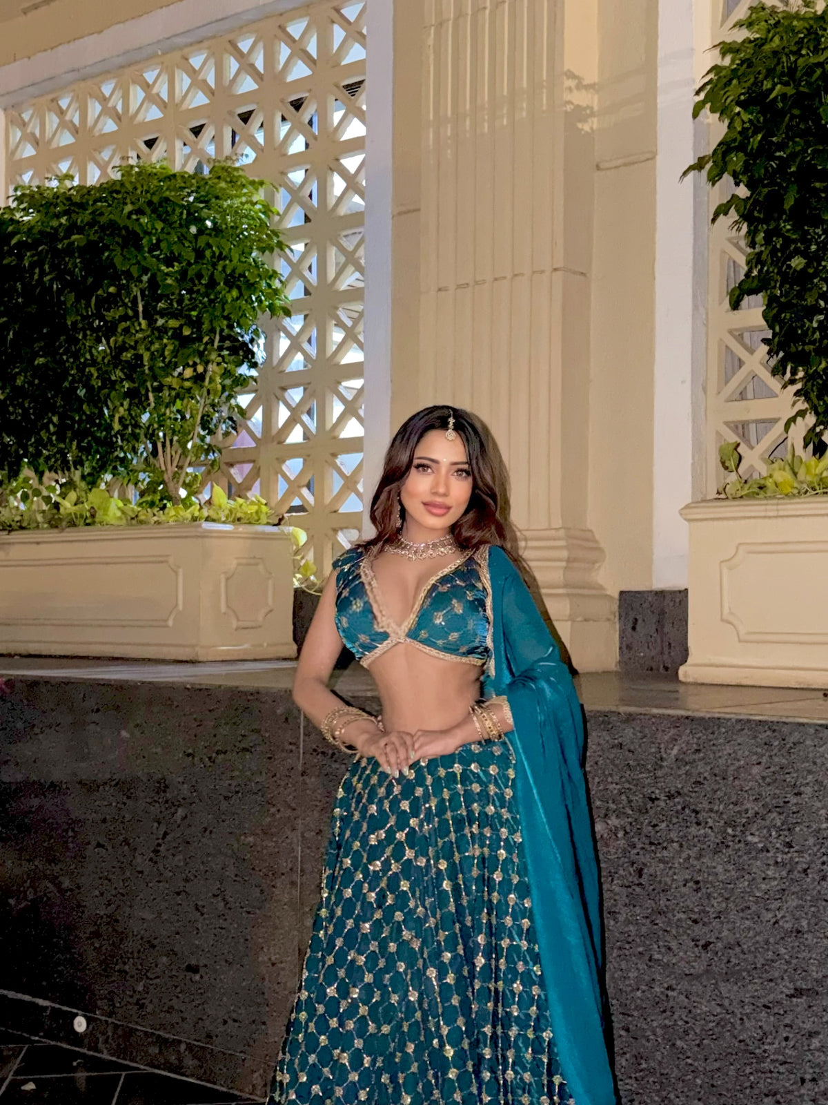 Teal Celestia Lehenga Set