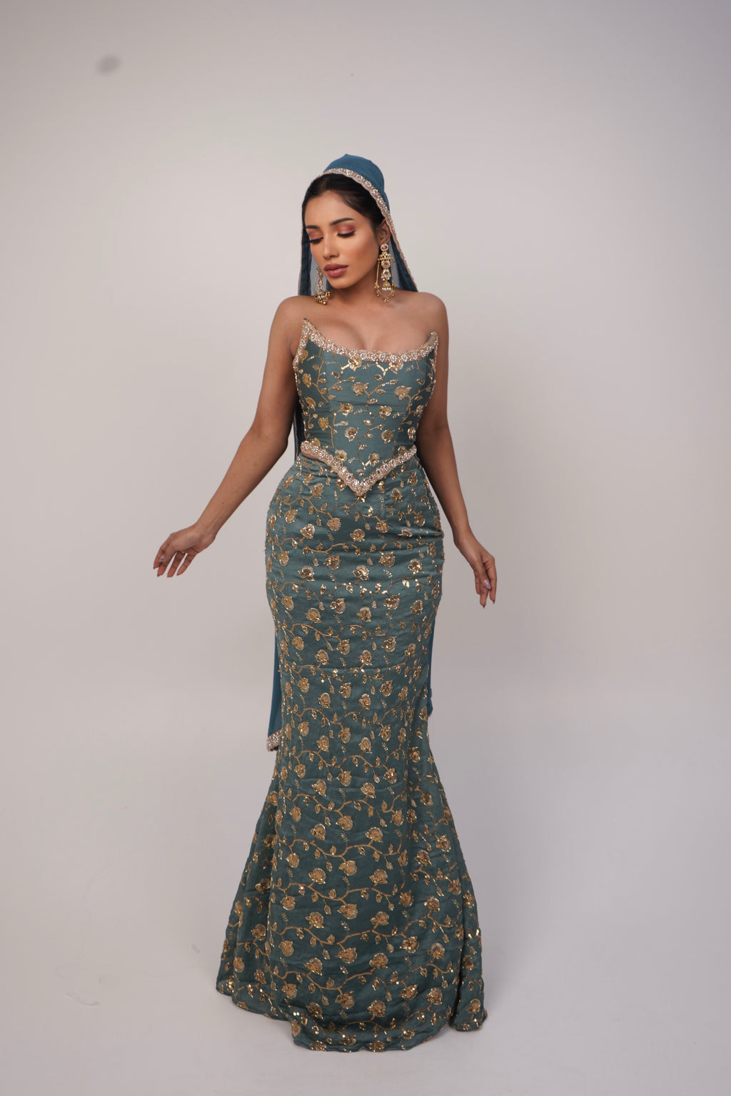Emerald Gold Siren Gown