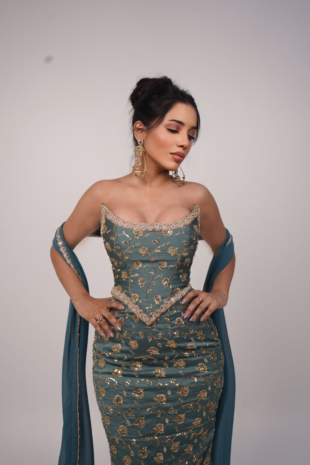 Emerald Gold Siren Gown