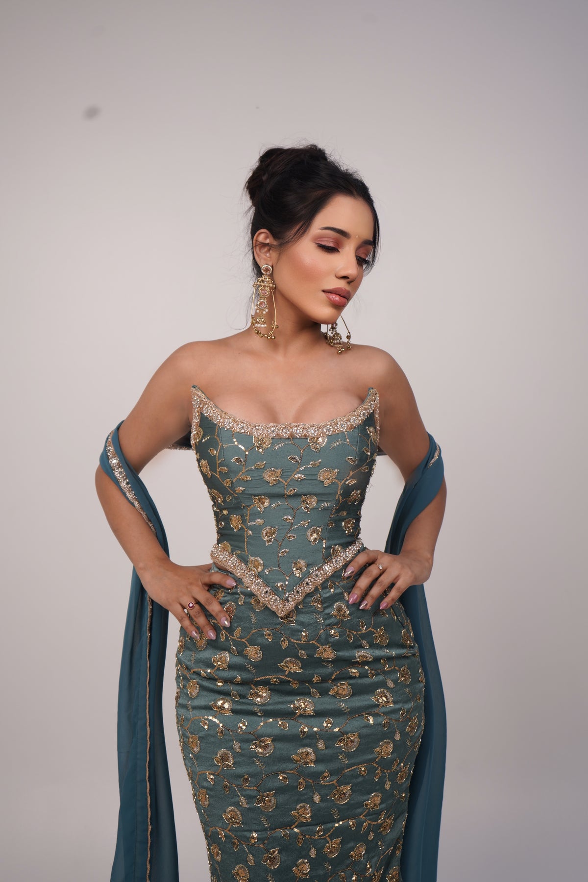 Emerald Gold Siren Gown