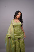 Meadow Glow Peplum Sharara Ensemble
